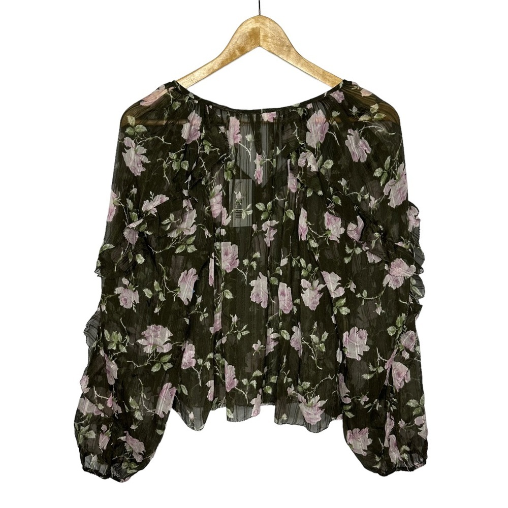 NWT Ulla Johnson Azalea Blouse in dark olive size 0 - Picture 12 of 15